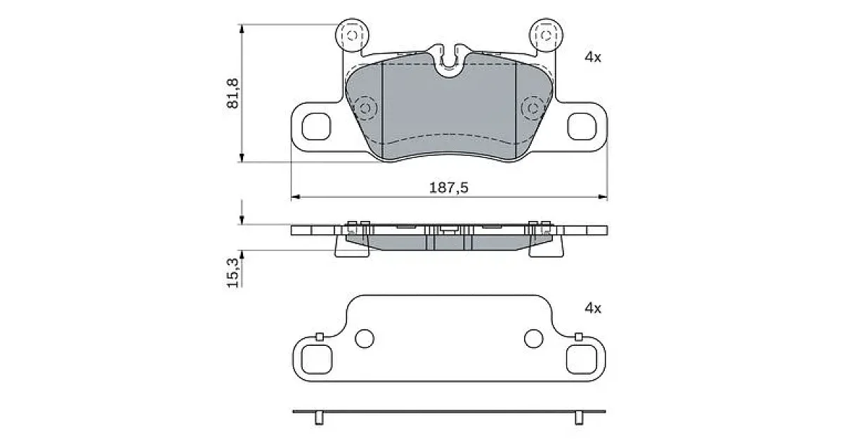 0986424972 - BOSCH - Комплект тормозных колодок, дисковый тормоз