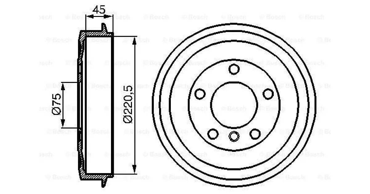 0986477043 - BOSCH - Тормозной барабан