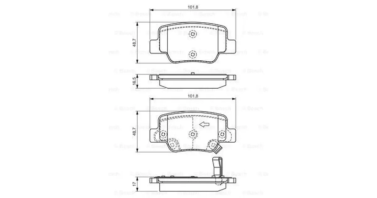 0986494404 - BOSCH - Комплект тормозных колодок, дисковый тормоз