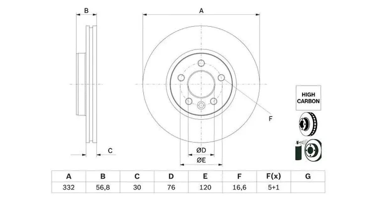 0986479F04 - BOSCH - Тормозной диск