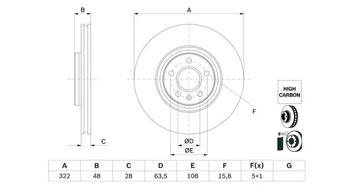 0986479F90 - BOSCH - Тормозной диск
