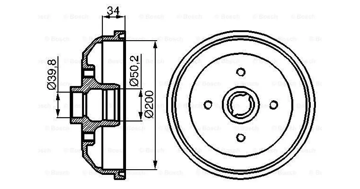 0986477040 - BOSCH - Тормозной барабан