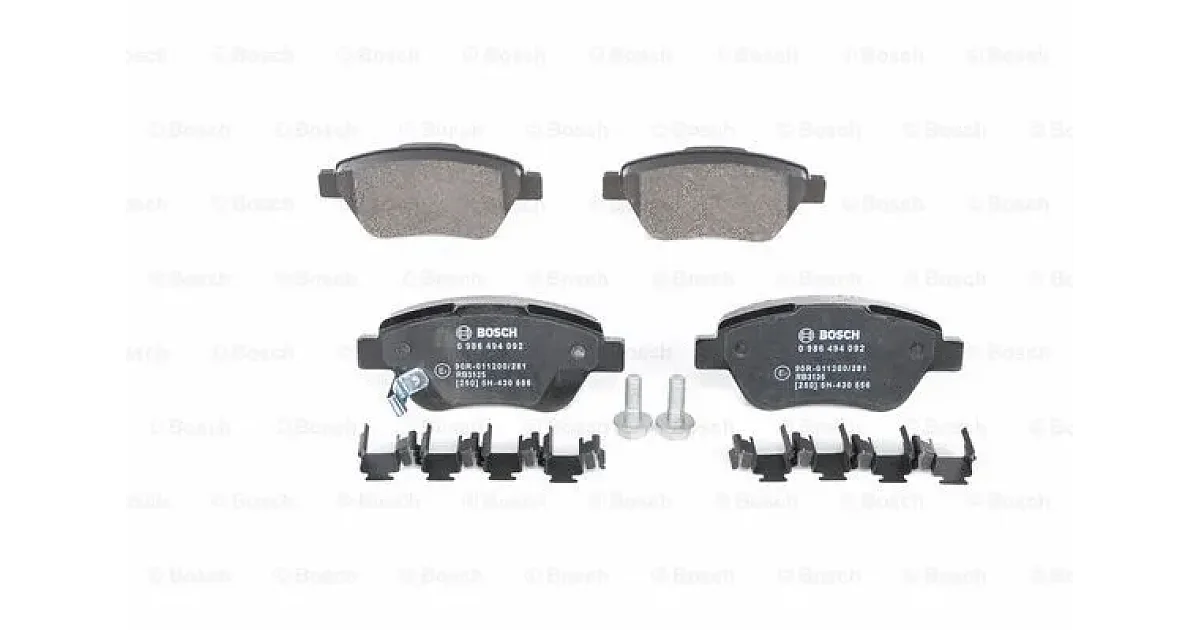 0986494092 - BOSCH - Комплект тормозных колодок, дисковый тормоз