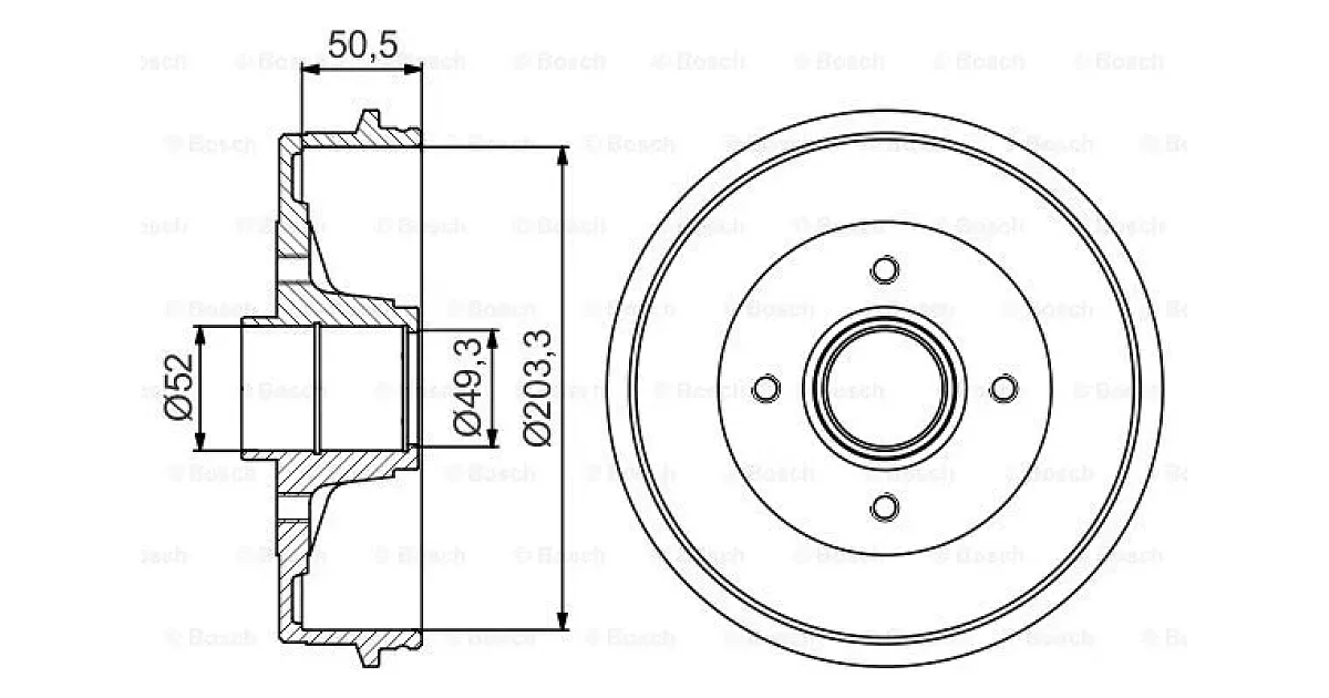 0986477211 - BOSCH - Тормозной барабан
