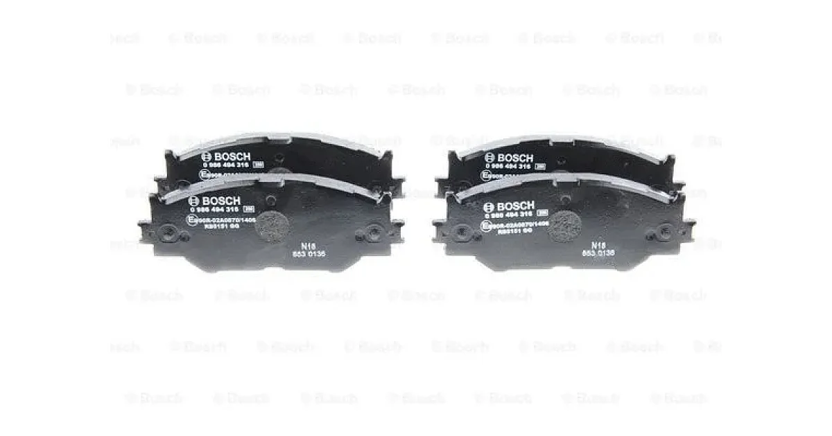 0986494316 - BOSCH - Комплект тормозных колодок, дисковый тормоз