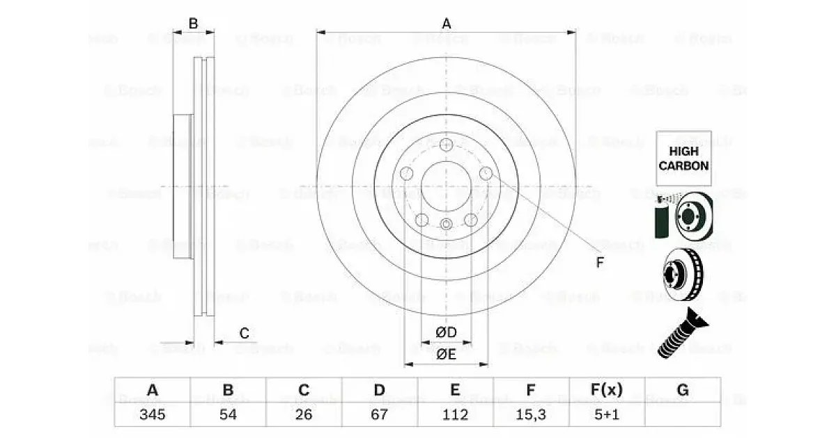 0986479F69 - BOSCH - Тормозной диск