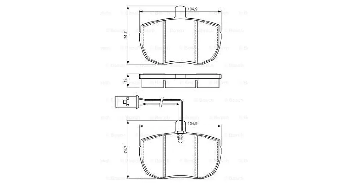 0986494535 - BOSCH - Комплект тормозных колодок, дисковый тормоз