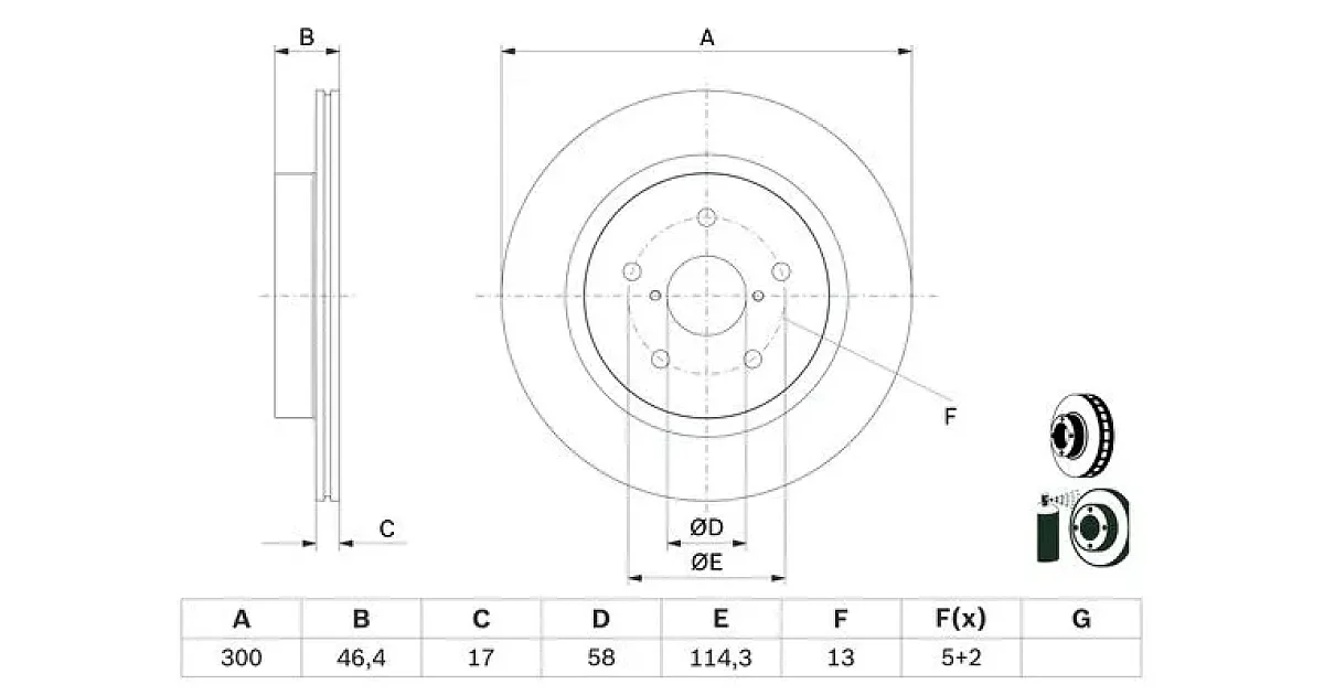 BOSCH 0 986 479 D64, Тормозной диск