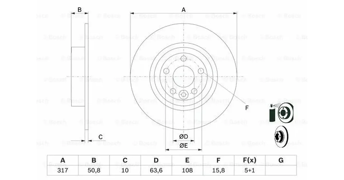 0986479E58 - BOSCH - Тормозной диск