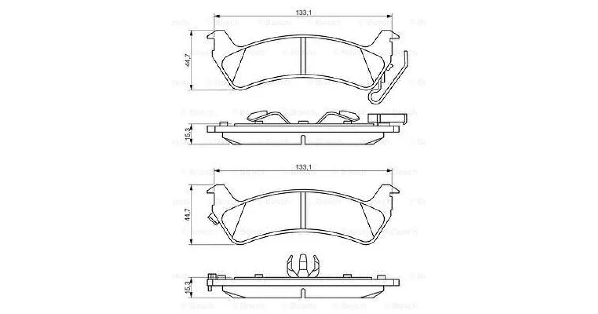 0986494348 - BOSCH - Комплект тормозных колодок, дисковый тормоз