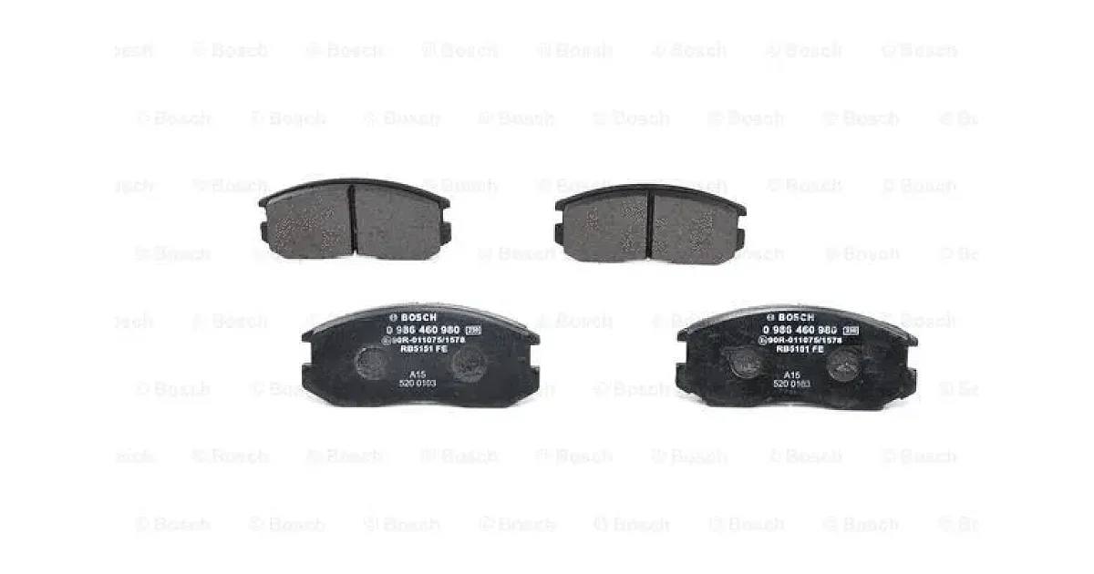 0986460980 - BOSCH - Комплект тормозных колодок, дисковый тормоз