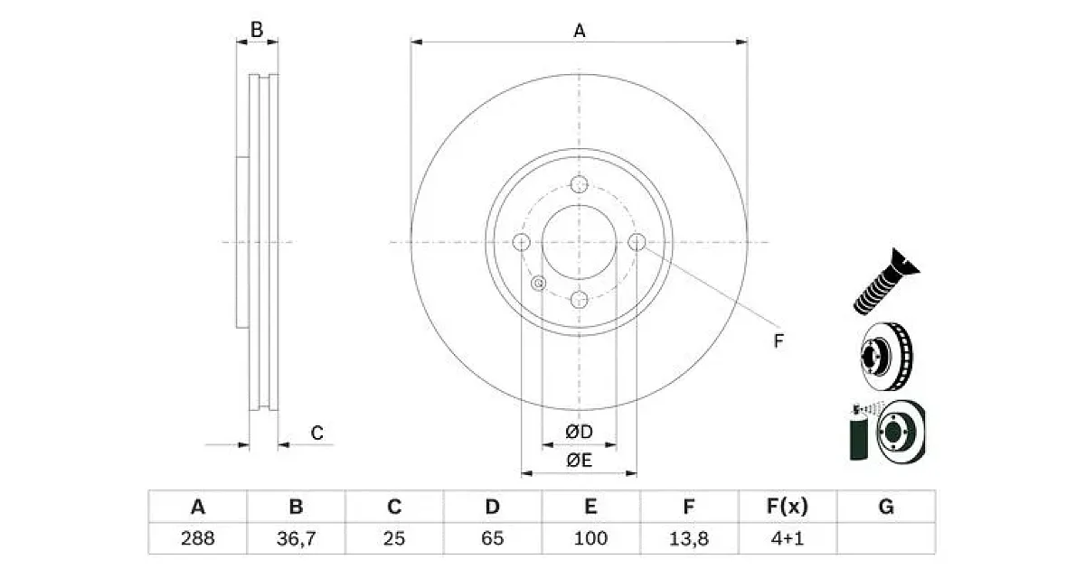 0986479E81 - BOSCH - Тормозной диск