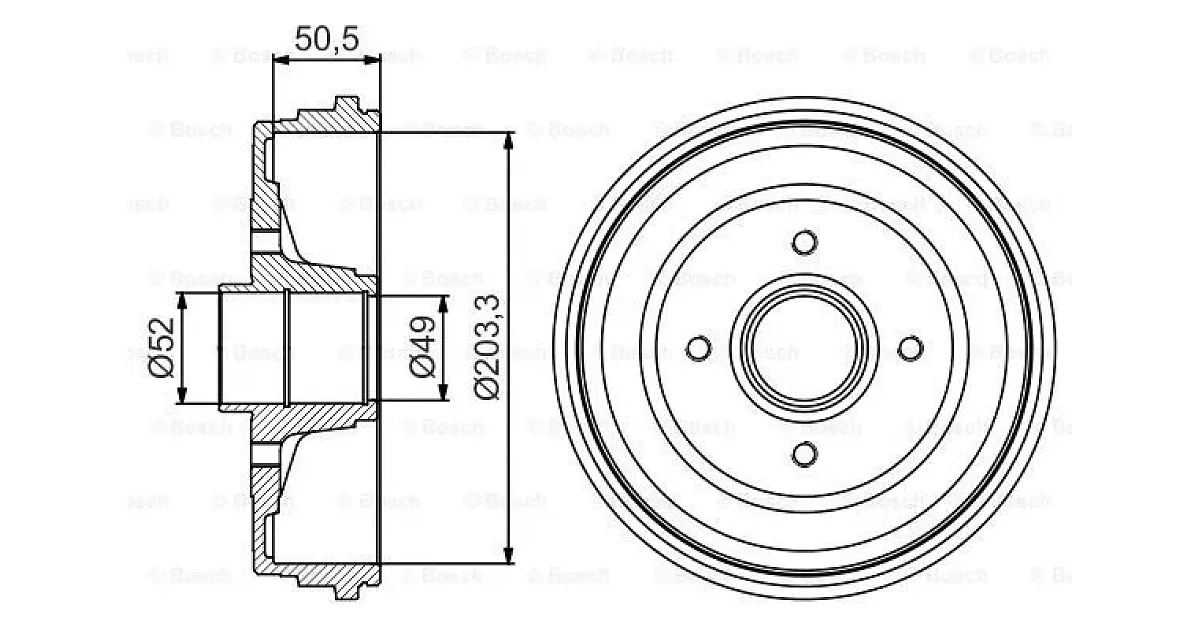 0986477205 - BOSCH - Тормозной барабан