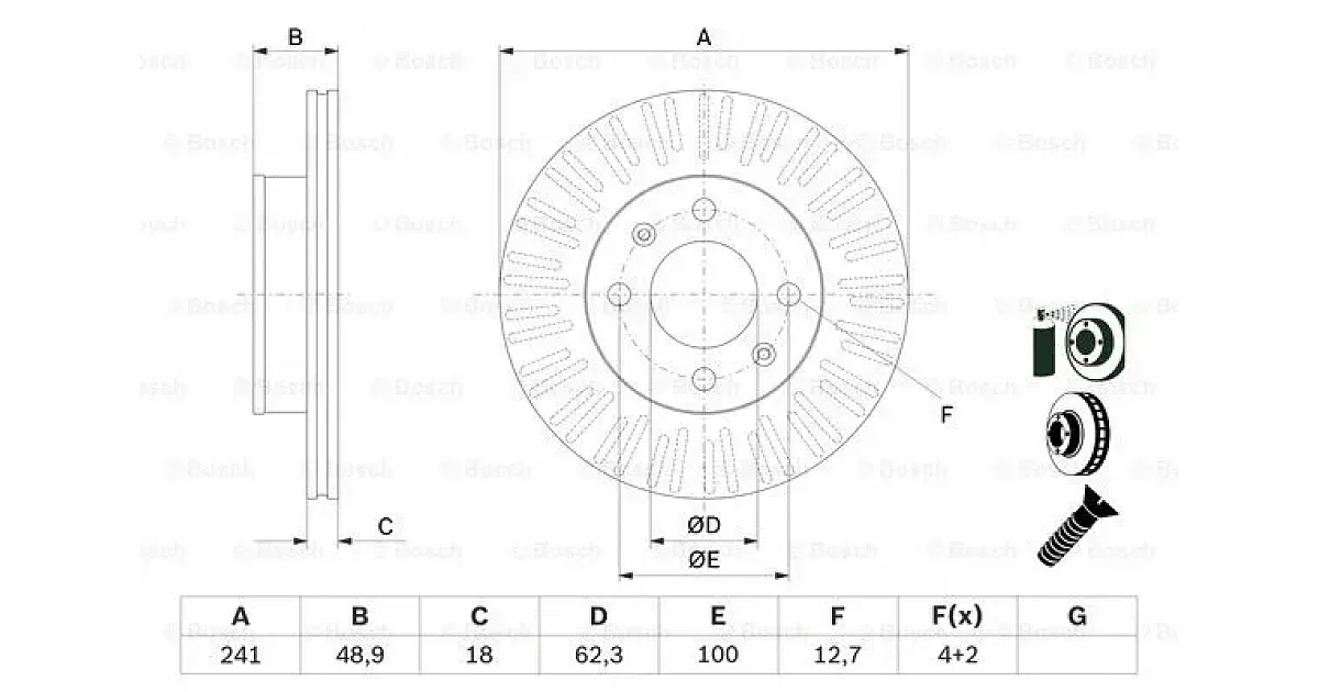 0986479E73 - BOSCH - Тормозной диск