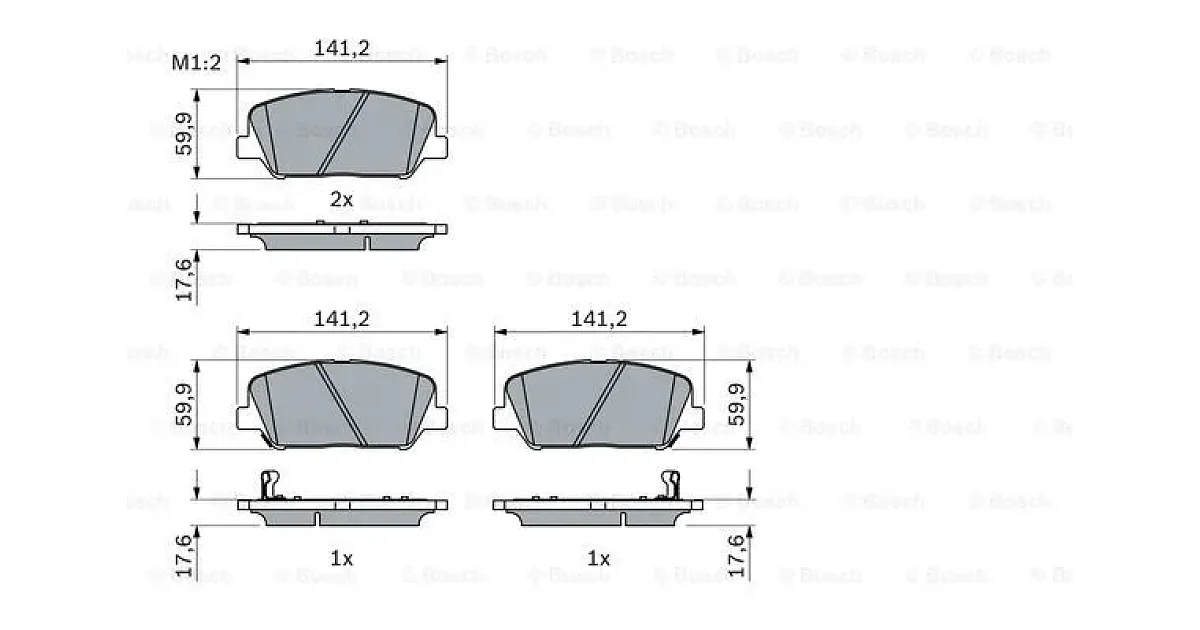 0986494979 - BOSCH - Комплект тормозных колодок, дисковый тормоз