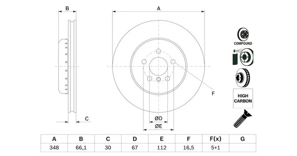 0986479F57 - BOSCH - Тормозной диск