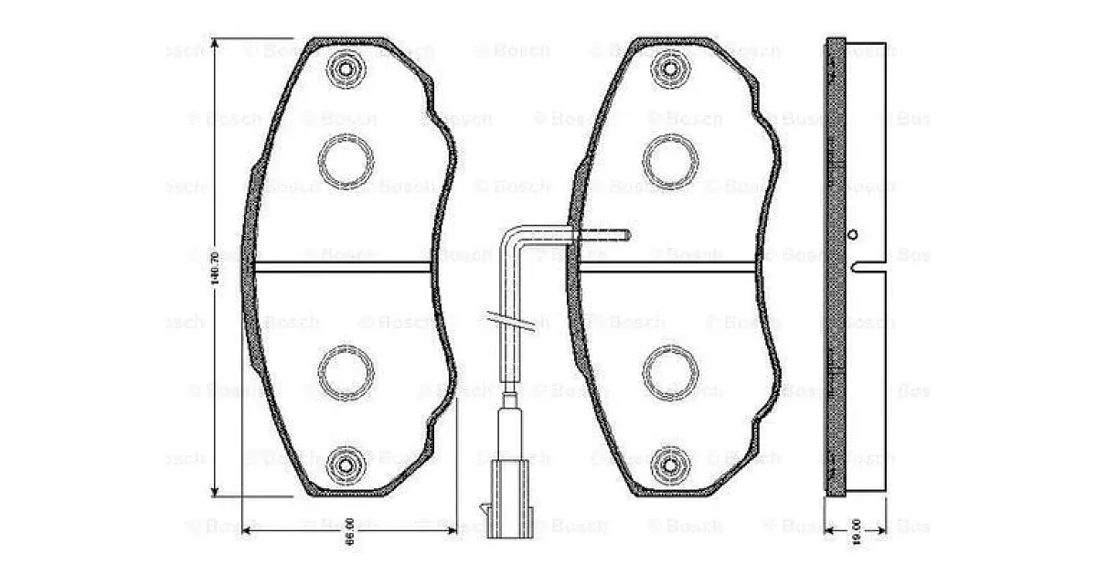 0986TB2432 - BOSCH - Комплект тормозных колодок, дисковый тормоз