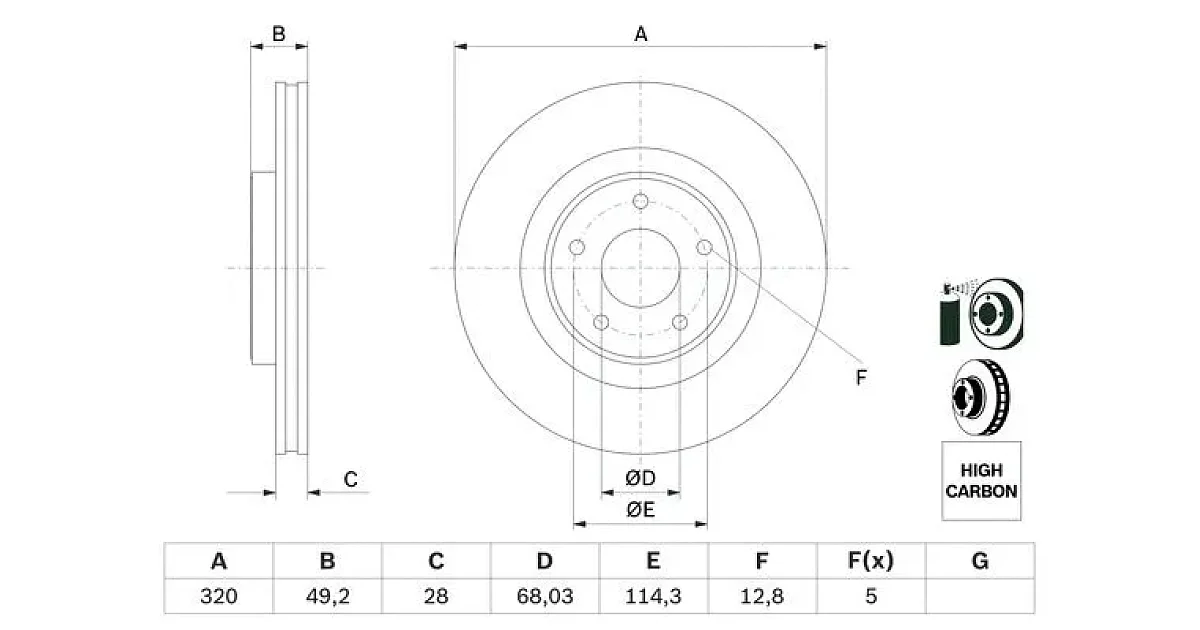 0986479F33 - BOSCH - Тормозной диск