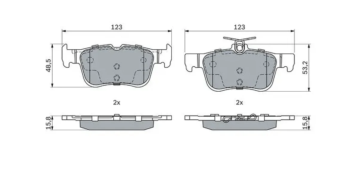 0986494888 - BOSCH - Комплект тормозных колодок, дисковый тормоз