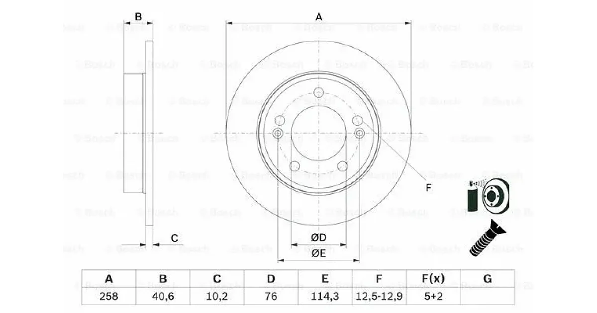 0986479E68 - BOSCH - Тормозной диск