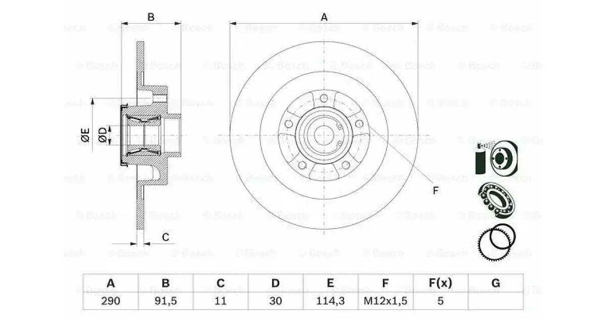 0986479F42 - BOSCH - Тормозной диск