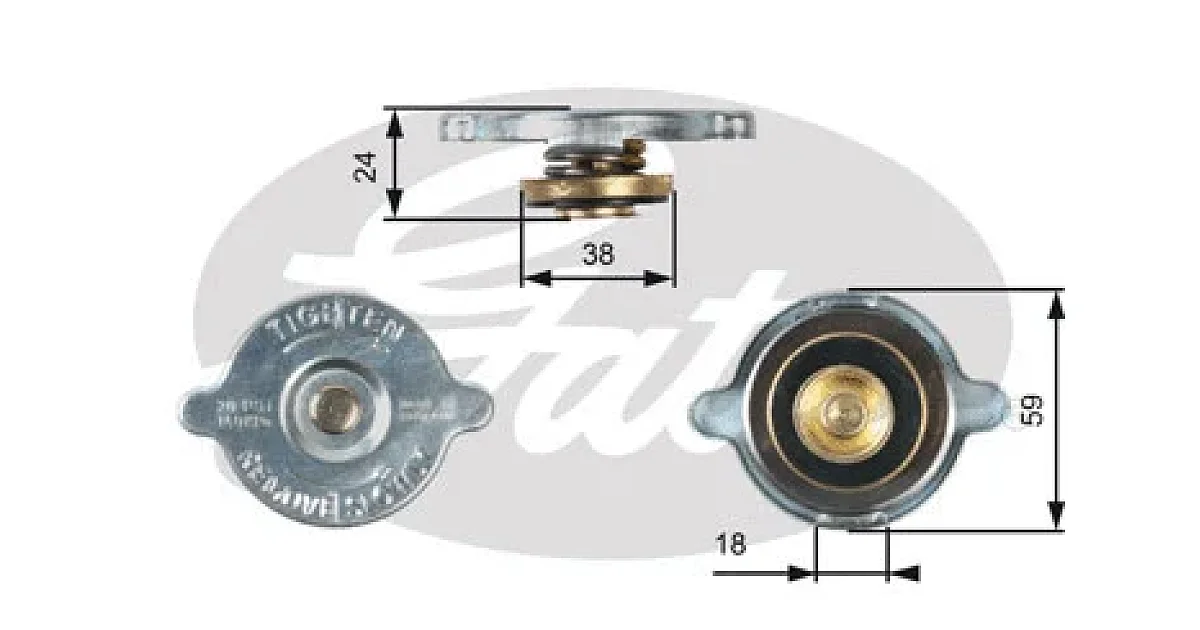 GATES RC125, Крышка, радиатор