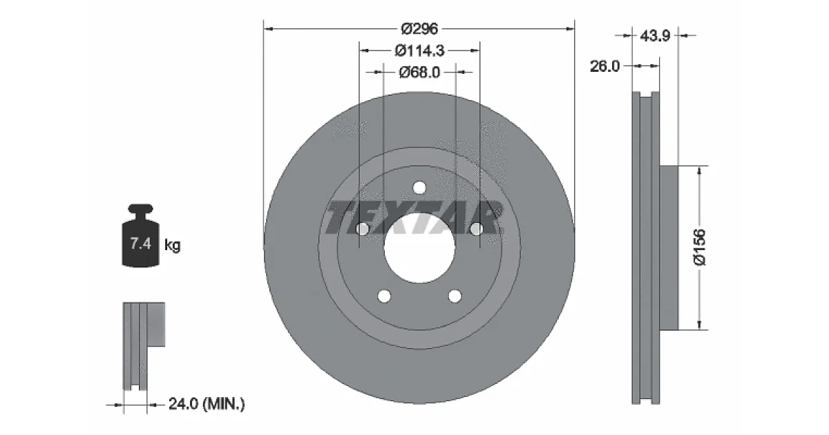 TEXTAR 92167405, Тормозной диск