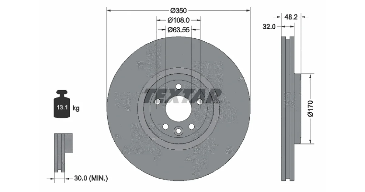 TEXTAR 92308205, Тормозной диск