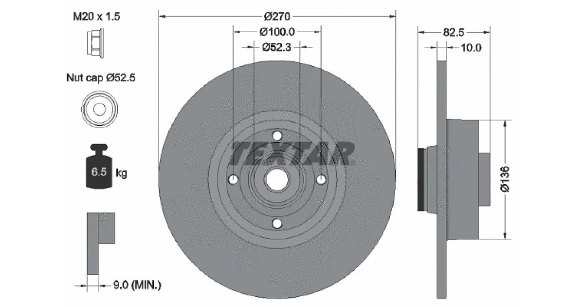 92154503 - TEXTAR - Тормозной диск