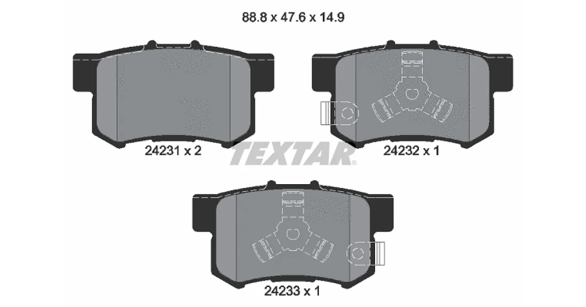 TEXTAR 2423101, Комплект тормозных колодок, дисковый тормоз
