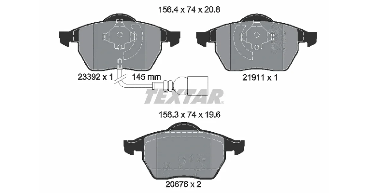 TEXTAR 2339201, Комплект тормозных колодок, дисковый тормоз