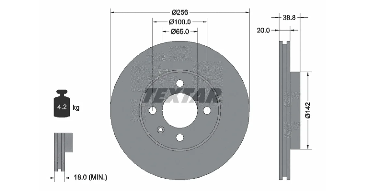 92036803 - TEXTAR - Тормозной диск