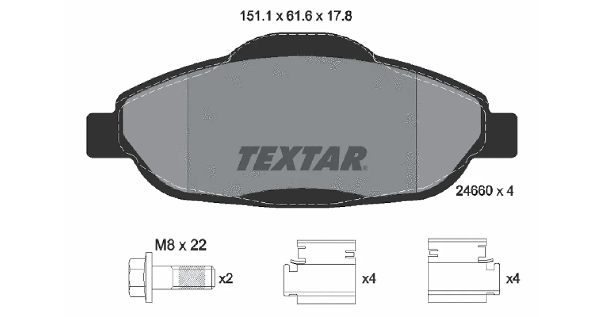 2466001 - TEXTAR - Комплект тормозных колодок, дисковый тормоз