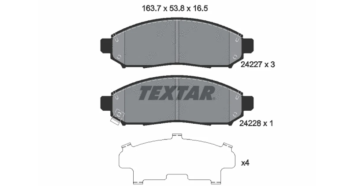 TEXTAR 2422701, Комплект тормозных колодок, дисковый тормоз