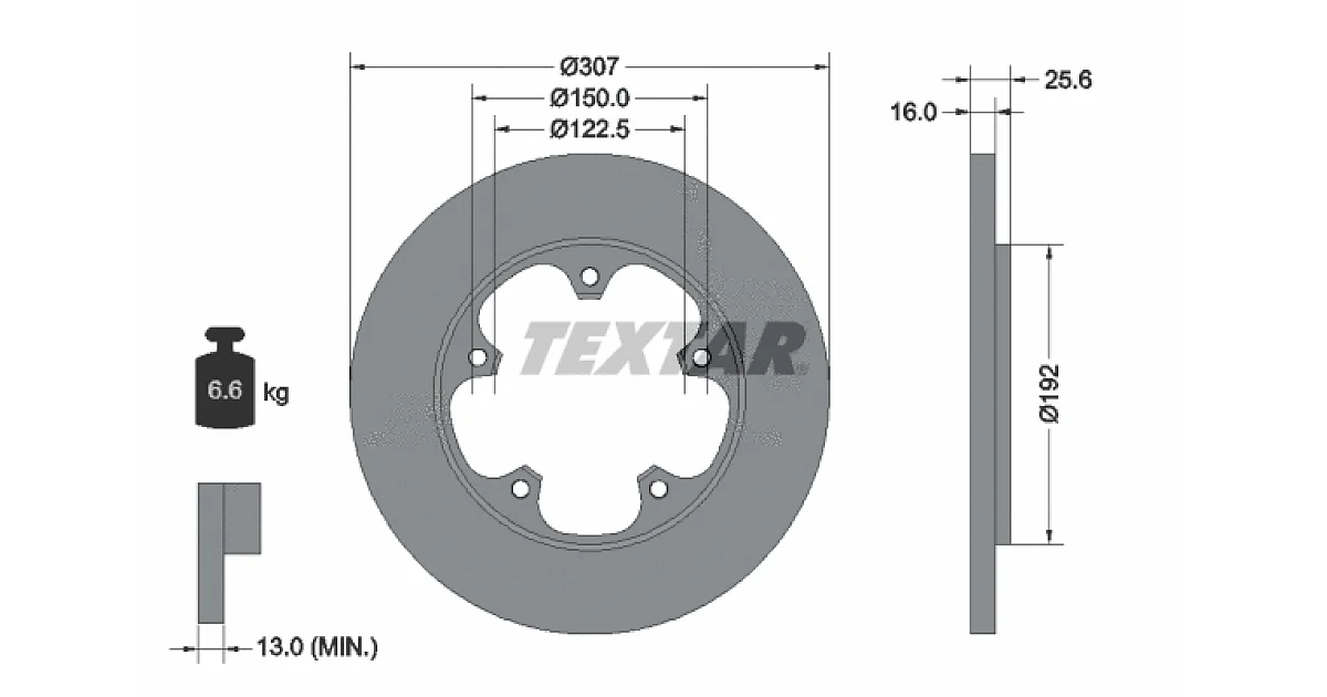 TEXTAR 92274103, Тормозной диск