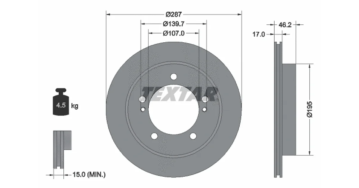 92076400 - TEXTAR - Тормозной диск