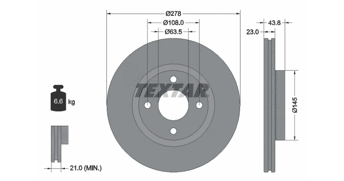 TEXTAR 92303203, Тормозной диск
