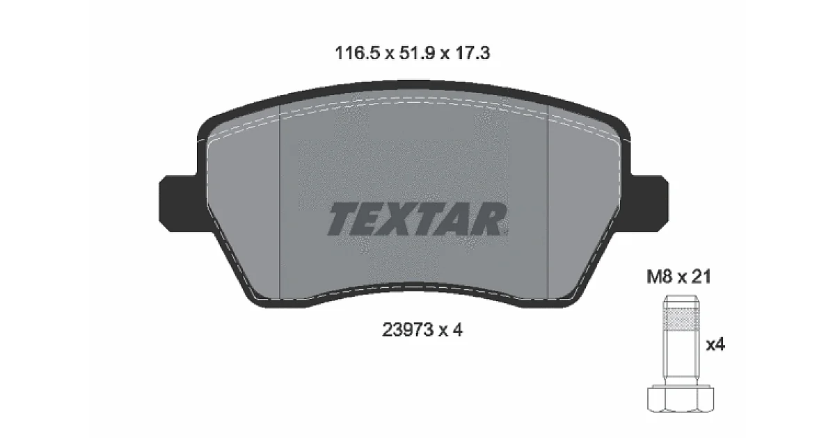 TEXTAR 2397301, Комплект тормозных колодок, дисковый тормоз