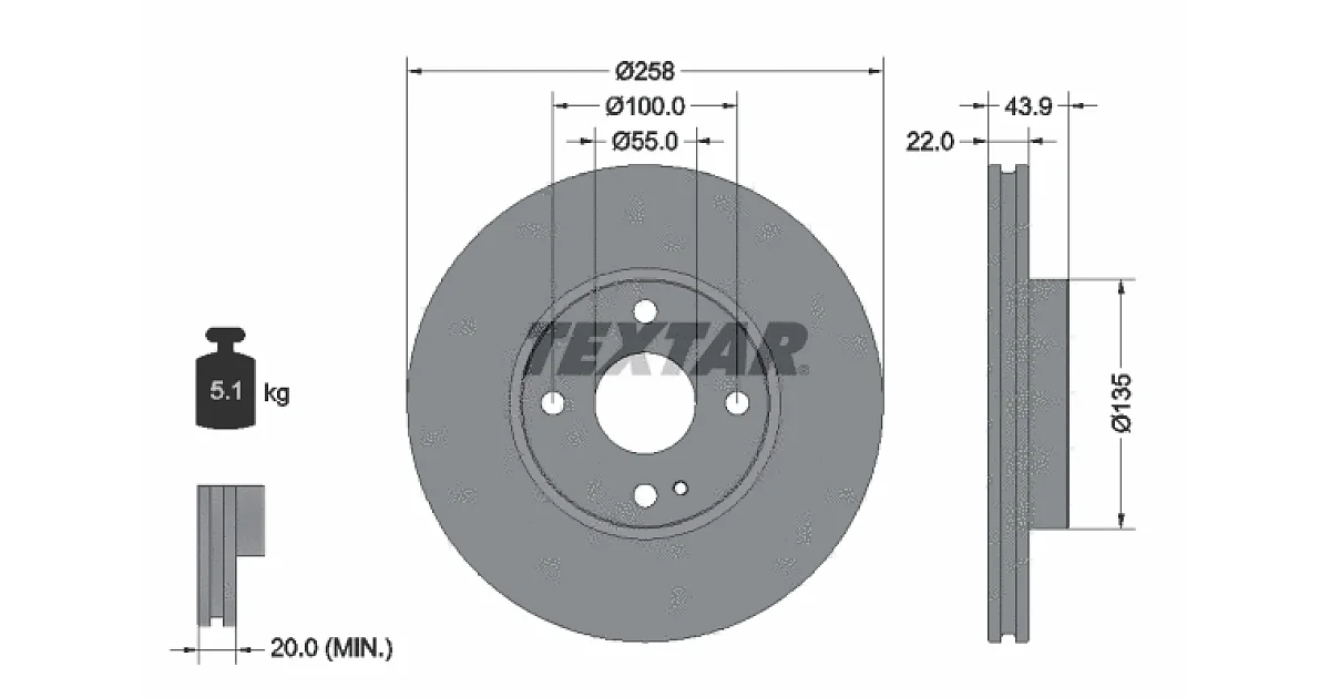 TEXTAR 92300903, Тормозной диск