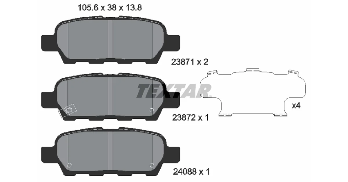 TEXTAR 2387101, Комплект тормозных колодок, дисковый тормоз