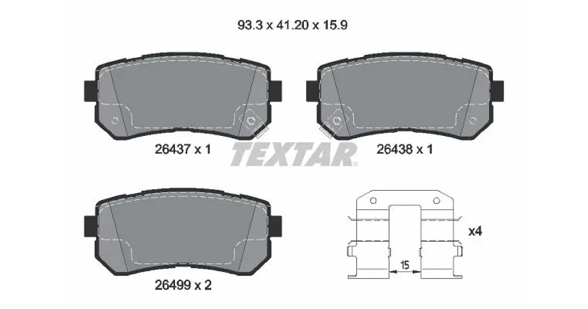 TEXTAR 2643701, Комплект тормозных колодок, дисковый тормоз
