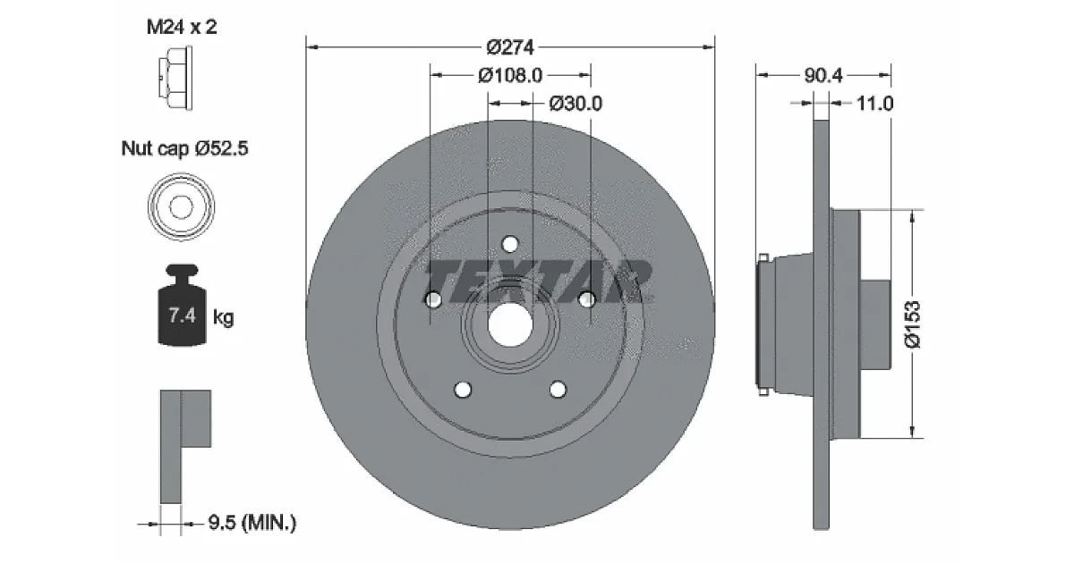 TEXTAR 92329403, Тормозной диск