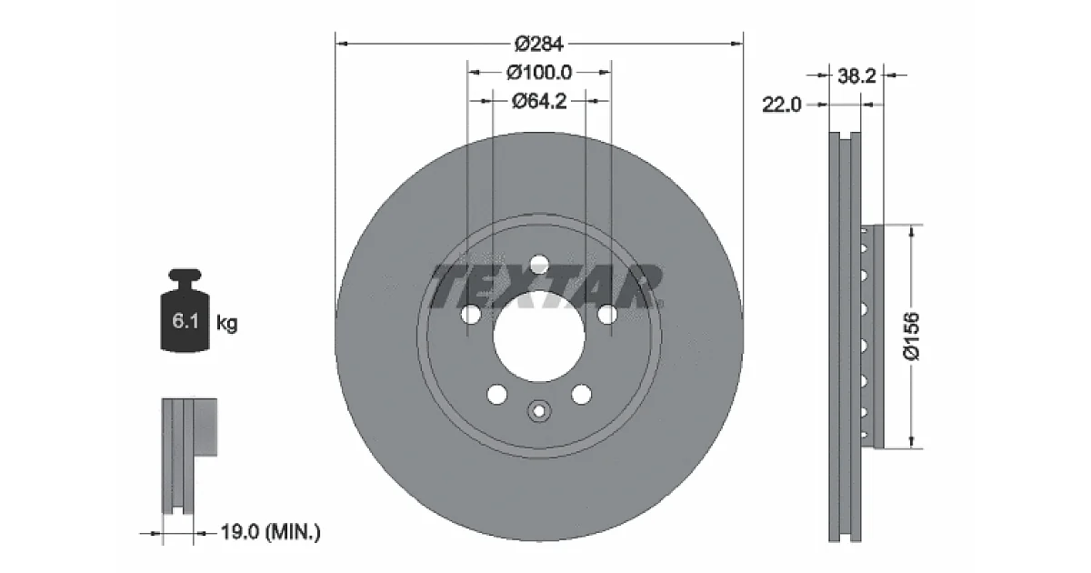 92103400 - TEXTAR - Тормозной диск