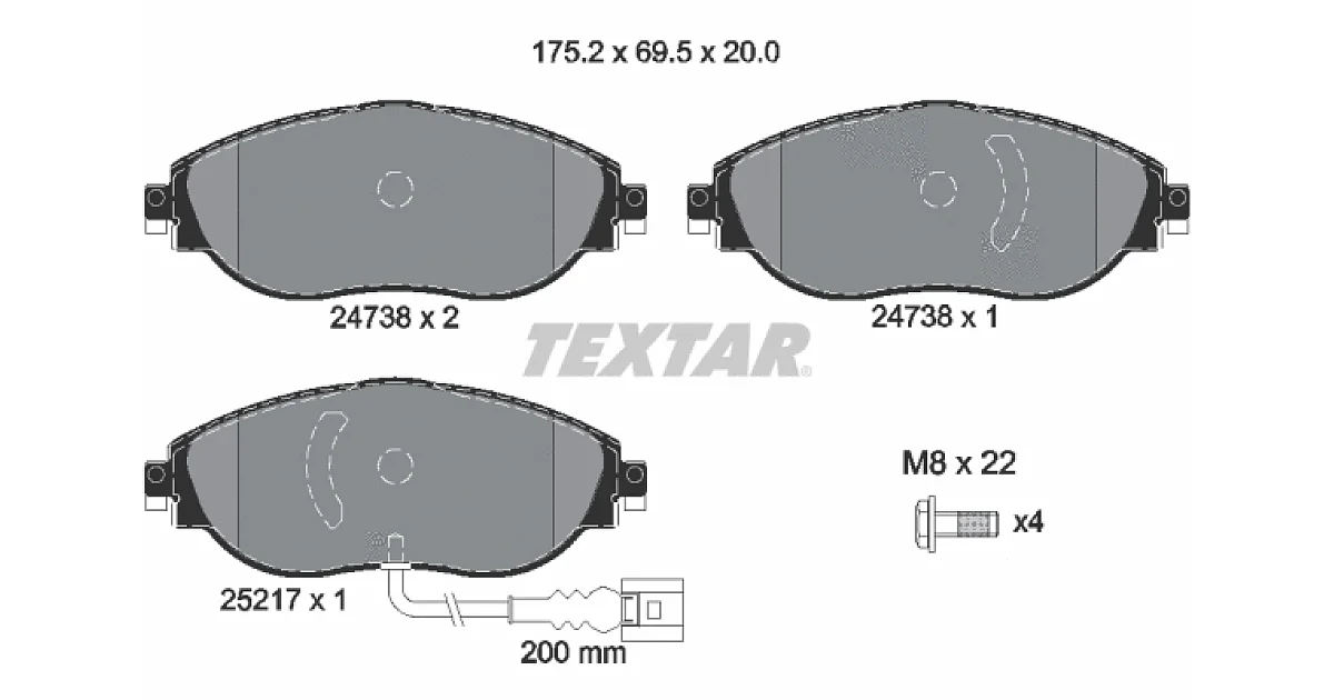 TEXTAR 2473803, Комплект тормозных колодок, дисковый тормоз