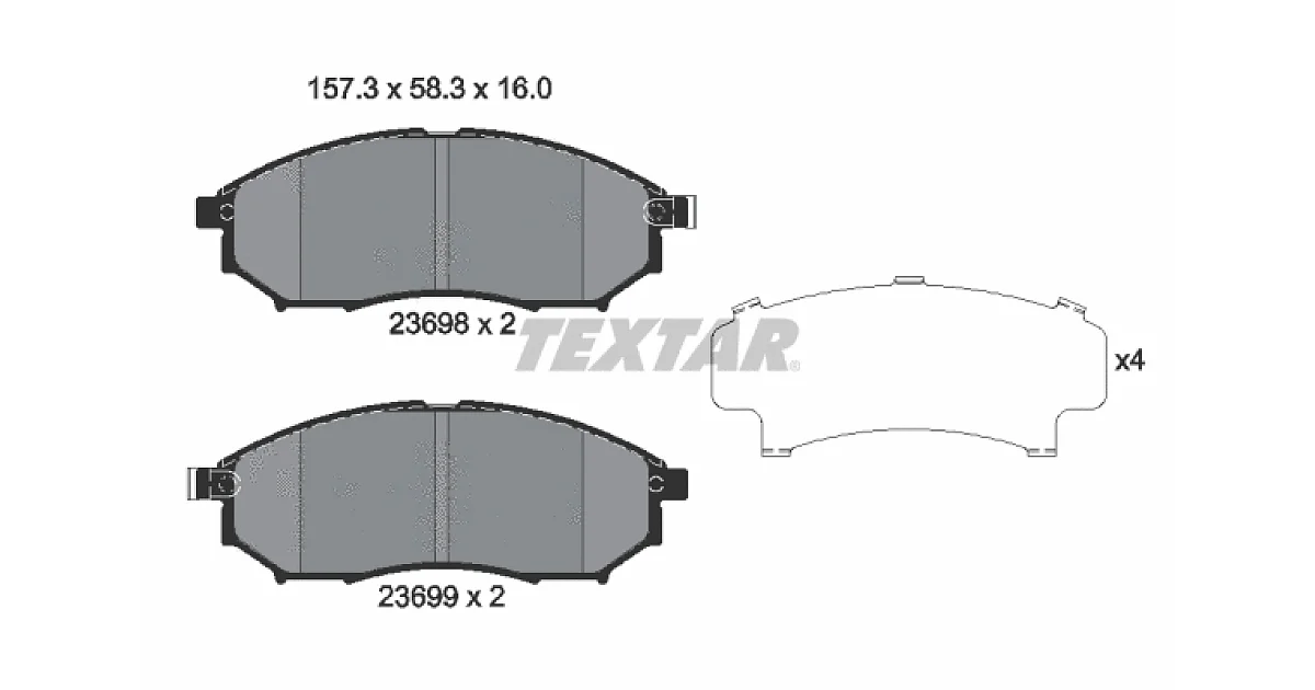 TEXTAR 2369801, Комплект тормозных колодок, дисковый тормоз