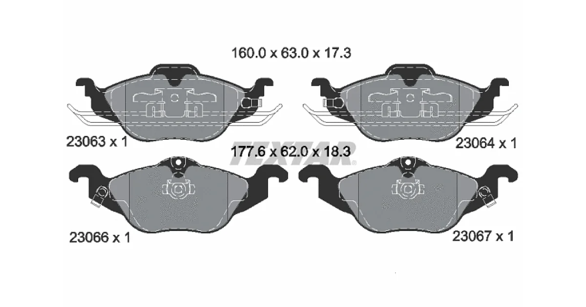 2306302 - TEXTAR - Комплект тормозных колодок, дисковый тормоз