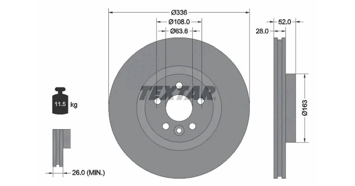 92168203 - TEXTAR - Тормозной диск