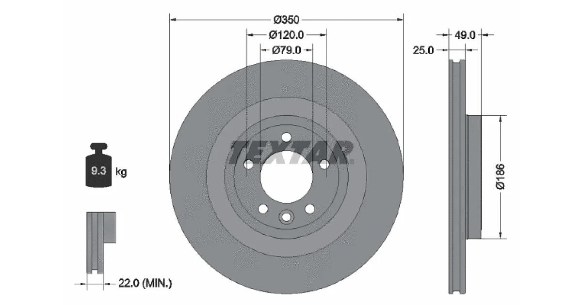 92278403 - TEXTAR - Тормозной диск