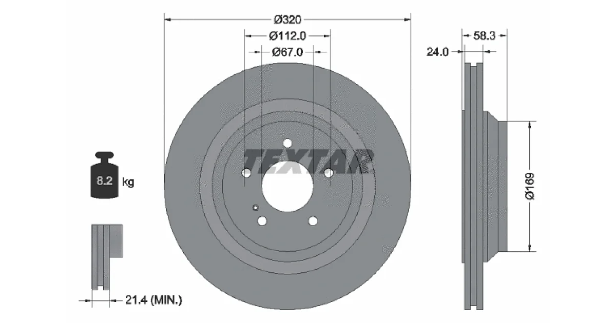 TEXTAR 92160705, Тормозной диск