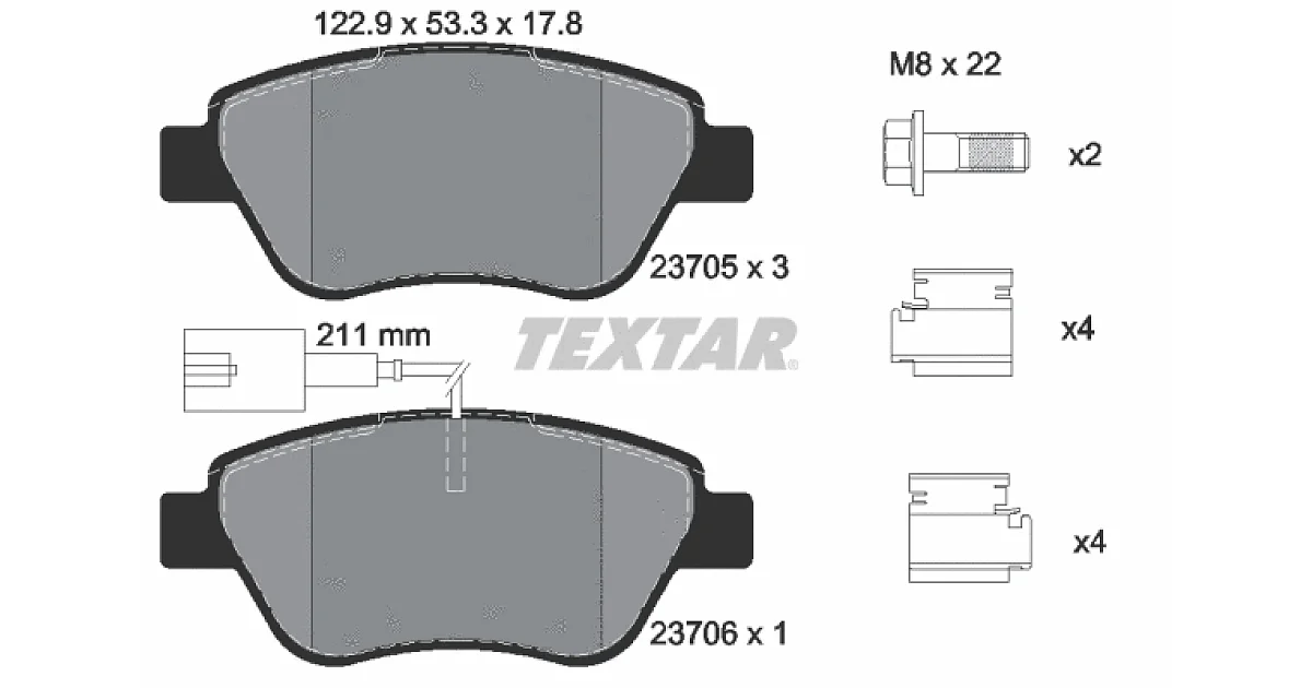 TEXTAR 2370502, Комплект тормозных колодок, дисковый тормоз